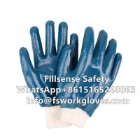 Cotton Jersey Liner Nitrile Coated Heavy Duty Work Gloves
