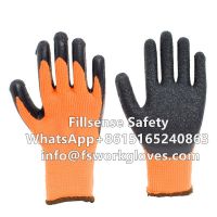 7gauge Polyester Loop Napping Shell Crinkle Latex Coated Winter Work Gloves Thermal Work Gloves