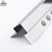 Luxury Silver Color Perforated Edge Mirror Curved Stainless Steel Tile Trim