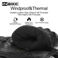 Inbike Sport Winter Waterproof Gloves Leather Full Finger Racing Riding Motorcycle Gloves Cw863