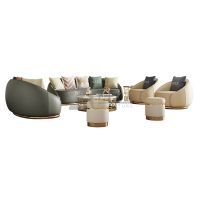 Dubai Modern Comfortable Living Room Furniture Leather / Velvet Sofa Set