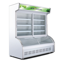 Factory direct sales convenience store double pass front and back open door freezer split beverage supply commercial display cabinet
