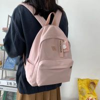 Ins Wind Schoolbag Female Korean High School Students Small Fresh Day Department Simple Pure Color Girl Backpack Female Backpack