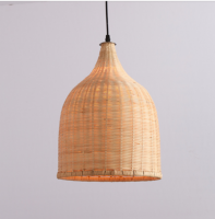Modern Round Natural Bamboo Pendant Lamp Indoor Chandelier Light
