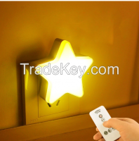 Star Shape Lamp LED Night Lights Bedside Wall Lamp Remote Sensor Contr