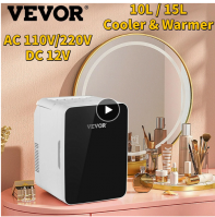 VEVOR 10L 15L Mini Makeup Fridge Car Refrigerator Freezer Cooler &amp; Warmer for Home Car Use Storing Skincare Cosmetic Food Drink