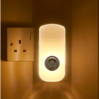 Auraglow Plug in PIR Motion Sensor LED Night Light Hallway Safety Living Aid & Emergency Torch - Warm White