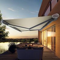 Electric Large Retractable Awning With LED Light
