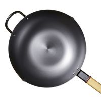 Taste Plus Carbon Steel Wok With Domed And Wooden Handle For All Stoves, 12 Inch Chinese Wok Pan