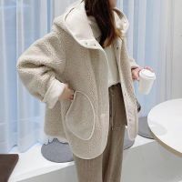 Thickened Autumn and Winter 2022 New Korean Small Man Fur One Piece Fleece Top Hooded