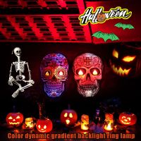 Halloween Skull Lamp Colorful Acrylic Led Night Light Motion Sensor Wall Lamps Auto Sensing Nightlights for Holidays Home Child