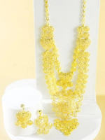 3pcs Hollow Out Round Decor Jewelry Set