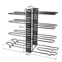 Kitchen Cabinet Pantry Pot Lid Holder Height Adjustable Pan &amp;amp; Pot Rack Organize 4-tire Iron Wire Rack