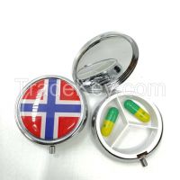 Mini Blank Multifunction Metal Round Rectangle Medicine Case Small Cap