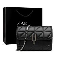 Trendy Small Fragrance Womens Bag Niche Simple One-Shoulder Messenger Bag (Black)