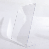 Freestanding Bent Clear Acrylic Poster Menu Holder Perspex Leaflet Display Stand