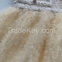 Hand-drawn pleated puff skirt mesh fabric