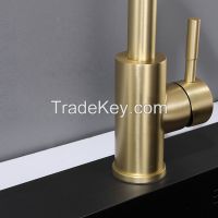 304 Stinless Steel Faucet Single Pull Out Down Kitchen Sink Faucet