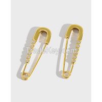 Zirconia Pin Earrings