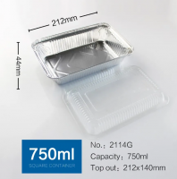 2114 Disposable Rectangular aluminum foil packing Container box