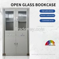 Open glass bookcase