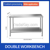 Kitchen double stainless steel worktop