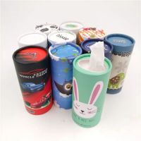 Colorful Paper Round Gift Box Facail Tissue With Print 