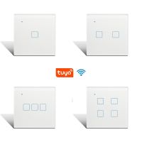 EU No Neutral Switch Wifi smart KAISI 1 2 3 4 GANG 86*86mm Glass inteligente tuya wall touch switch