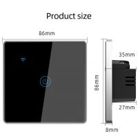 Metal Bezel Smart Switch Wifi Zigbee Kaisi 1 2 3 4 Gang 86 Glass Panel Inteligente Tuya Wall Touch Switch