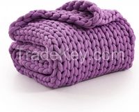 Amazon hot sell knitted weighted blanket chunky blanket