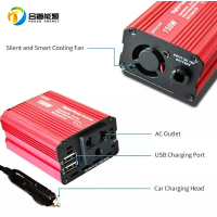 300w  Vehicle-mounted  Inverter With Digital Display Lcd Dual Usb Red Full Power Power Supply Converter