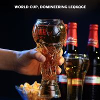 2022 Qatar World Cup Trophy Shaped Drinking Glasses Clear Sublimation Beer Can Glass Mug Cups