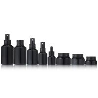 Spot 15ml inclined shoulder dropper bottle 30ml inclined shoulder essential oil glass bottle 120 black press lotion bottle set