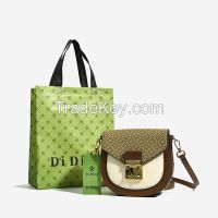 Fashion women's bag, printed leather, classic design, firm and durable