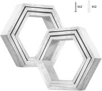 D'topgrace White Color Hexagon Shelves Decorative Honeycomb Hanging Display Shelf