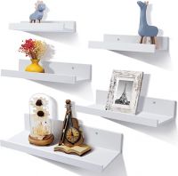 D'topgrace Set Of 3 White Color Wall Mounted Wood Shelves For Bedroom