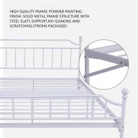 White Simple Modern Design All Iron Metal Double Bed Frame. Please Contact For Detailed Price