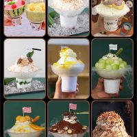 Net Red Disposable Ice Cream Cup Thai Thickened Cotton Ice Cup Stand Firmly Fried Yogurt Cup Shaved Ice Cup Packing Bowl