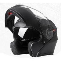 Full Face MATTE BLACK Flip Up Motorcycle Helmet