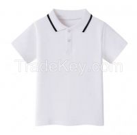 Solid 95% Cotton Kid Short Sleeve OEM Logo Blank Plain Custom Logo Un