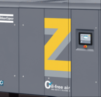 Pre-owned Atlas Copco oil free rotary screw air compressor ZR55