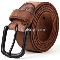 100% Real Leather Belt Male Cow Leather Men Belt Buckle