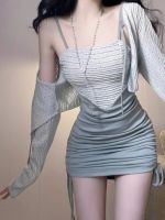 YN French Pure Spicy Girl Strap Dress Girl Summer Sexy Wrap Hip Skirt