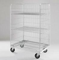 Logistics Warehouse Folding Durable Safety Metal Wire Mesh Trolley Roll Container