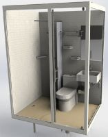 Economic and decent with shower toilet LED light home use prefab all in one SMC bathroom unit.