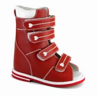 Red High open toe boots bulid in AFO Individual orthopedic boots for club feet 4910299