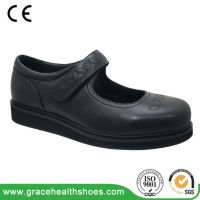wide width leather mary jane with extra depth , factory whole sale diabetic women shoes