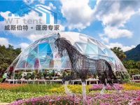 transparent geodestic dome tent for flower show, trade show, outdoor hotel