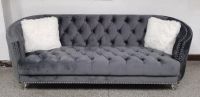 Antique living room sofas set button tufted (3-seater+2-seater+1-seater)
