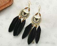 Wholesale Price Modern Feather Natural Fashion Earrings